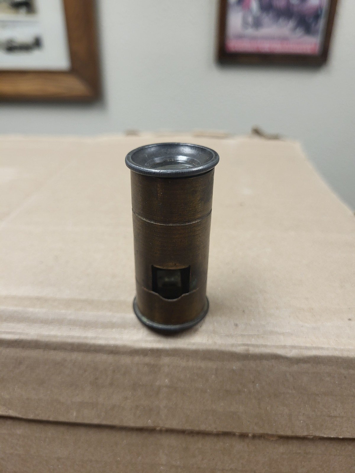 Antique Brass Pocket Microscope Entomologist Botanical Field Magnifier