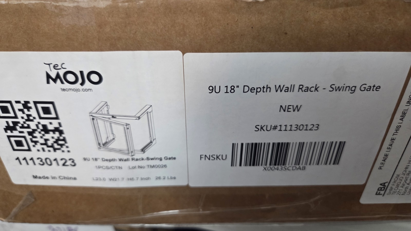 Tecmojo 9U Wall Mount Rack, Server Rack,Open Frame Server Rack,Network#2507JR7