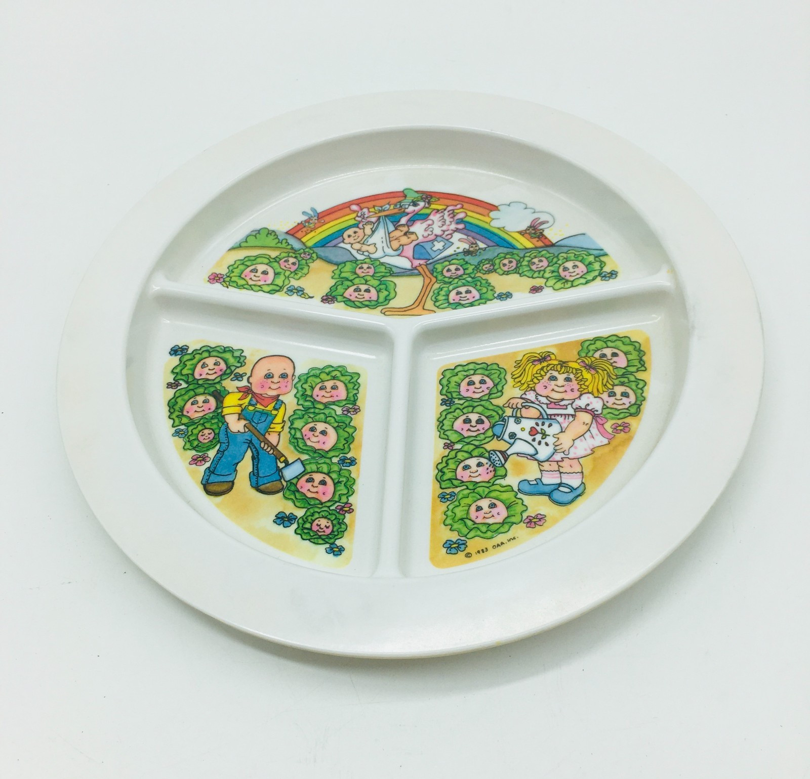 Vintage 1983 Cabbage Patch Kids Divided Melamine Plate OAA, Inc.