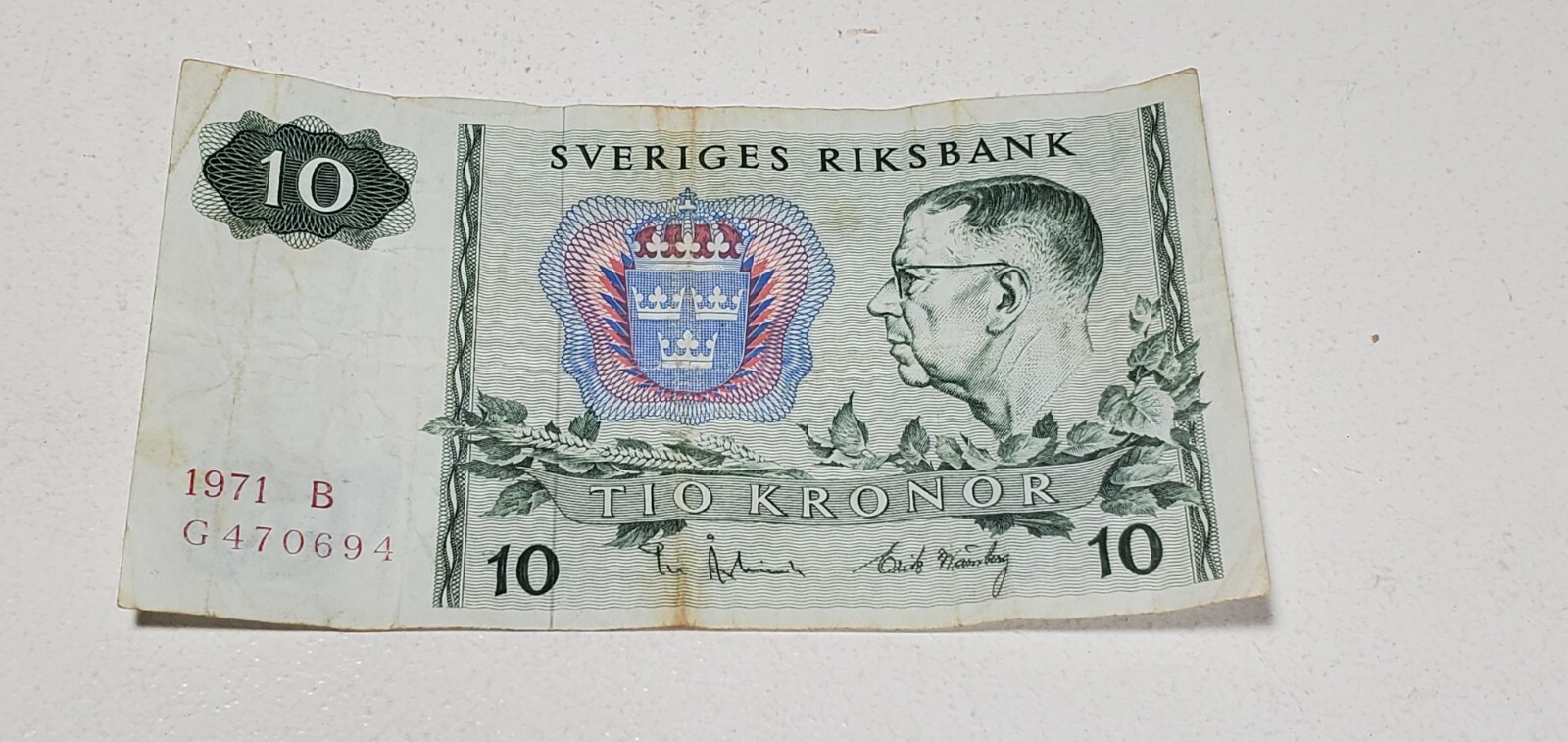 SWEDEN SVERIGES RIKSBANK 10 KRONOR 1971 UNC STAR REPLECEMENT