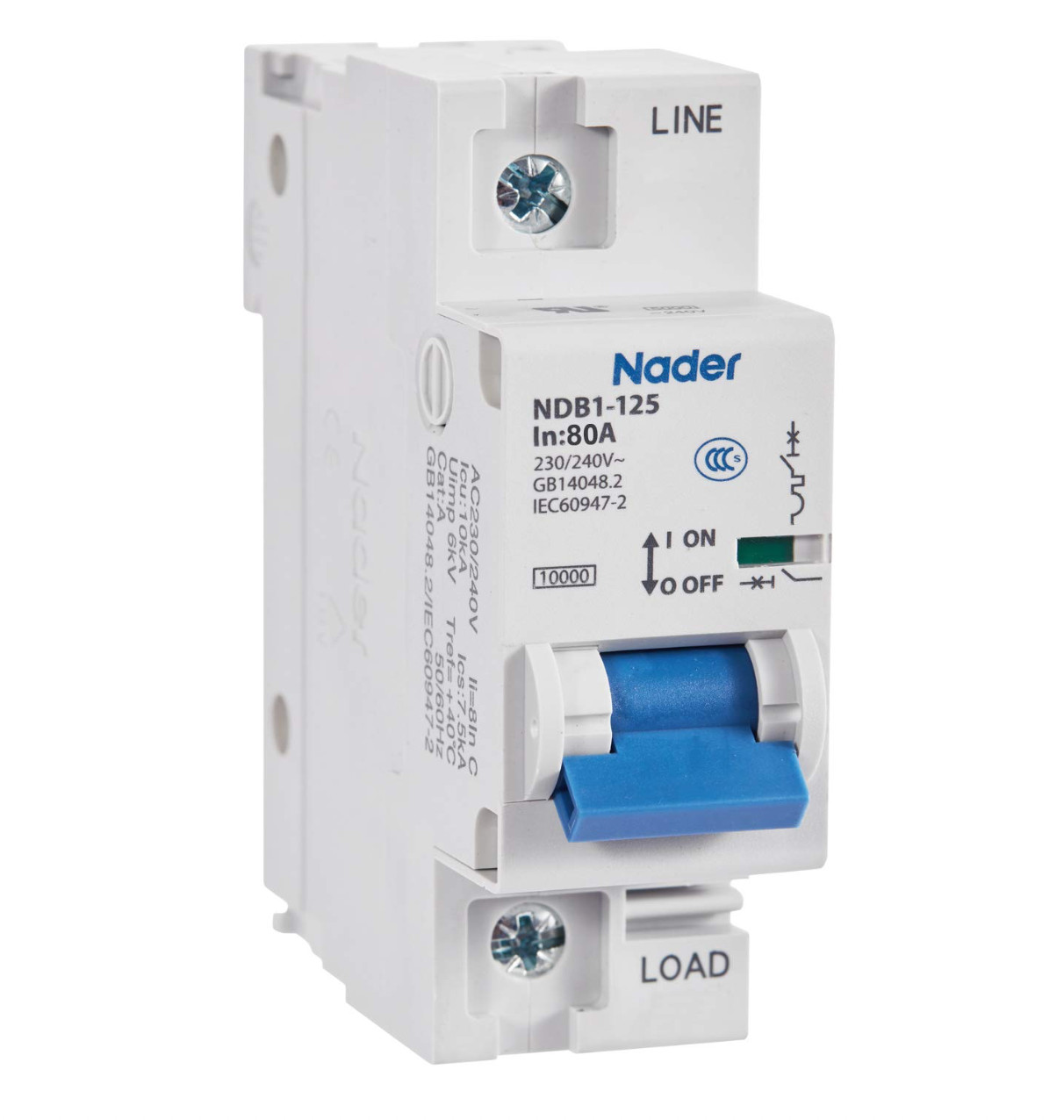 80A 240V AC 60V DC 1 Pole Mini Circuit Breaker, Trip Curve C, UL1077, 12-Pack