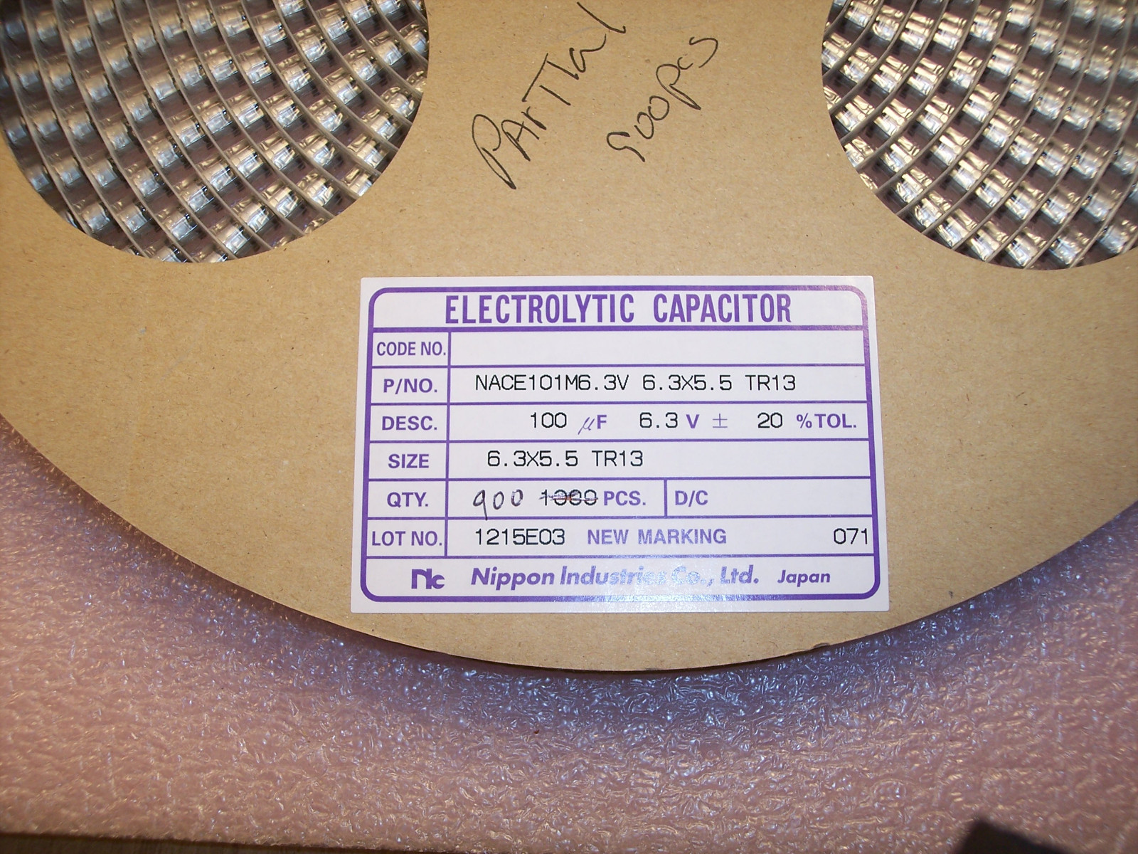 QTY (20) 100uf 6.3V SMD ELECTROLYTIC CAPACITORS NACE101M6.3V6.3X5.5TR13 NIC
