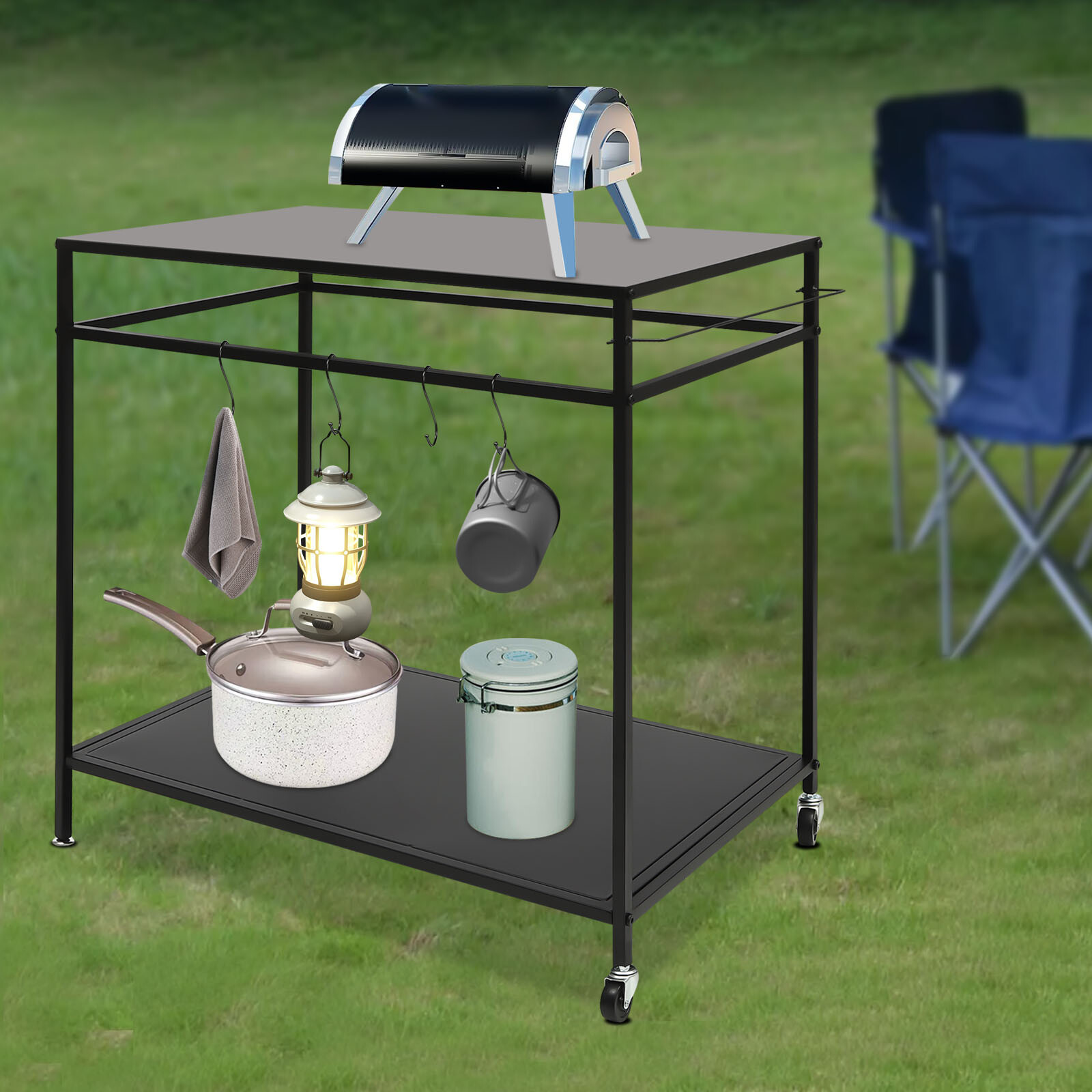 Kitchen Prep Table BBQ Grill Bar Cart Outdoor Griddle Cooking Stainless Steel US