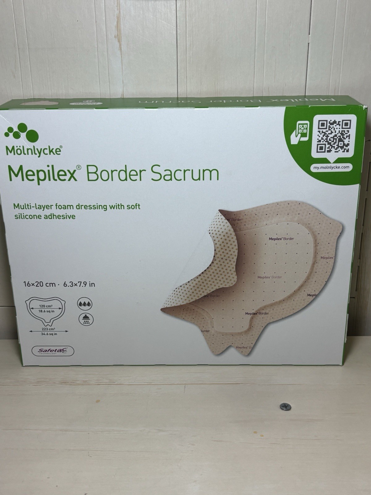 Box of 10 Dressings Mepilex Border Sacrum 282055  6.3 x 7.9 in