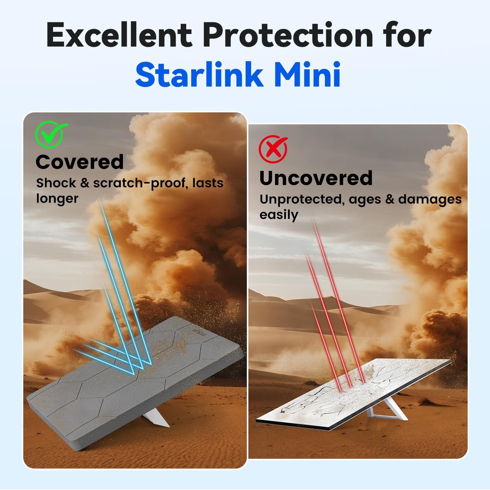 Starlink Mini Protective Cover Case, Hailproof Liquid Silicone Protective Cas...