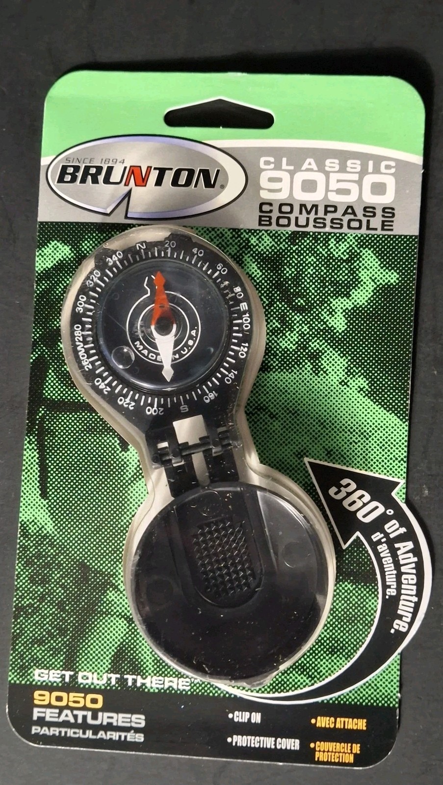 VINTAGE BRUNTON USA 360 POCKET COMPASS BOUSSOLE CLASSIC 9050