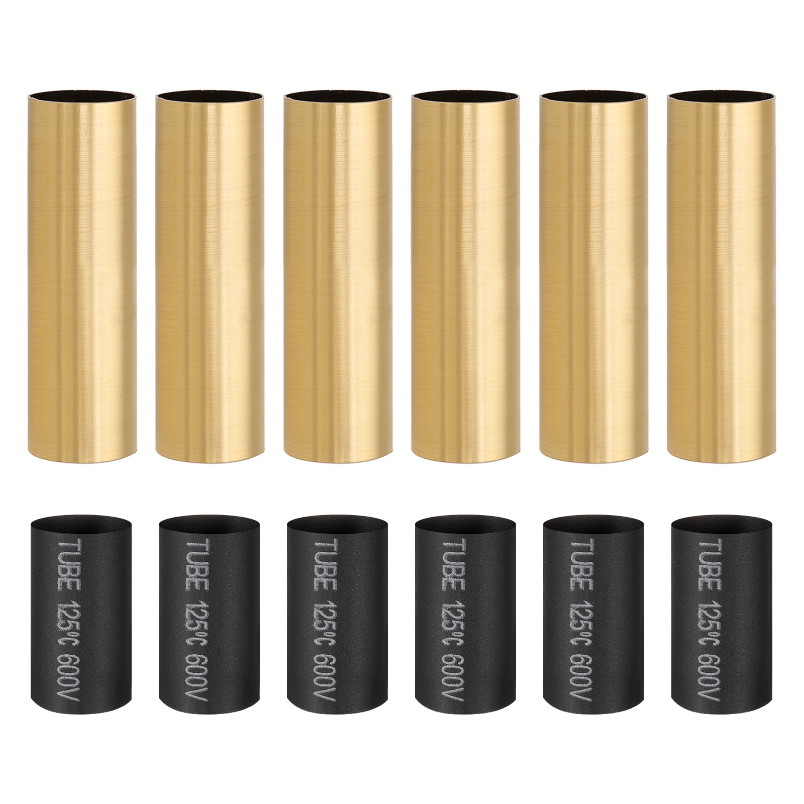 6Pcs 3" Tall E12 Candle Covers Sleeves with Insulation Tube, Golden