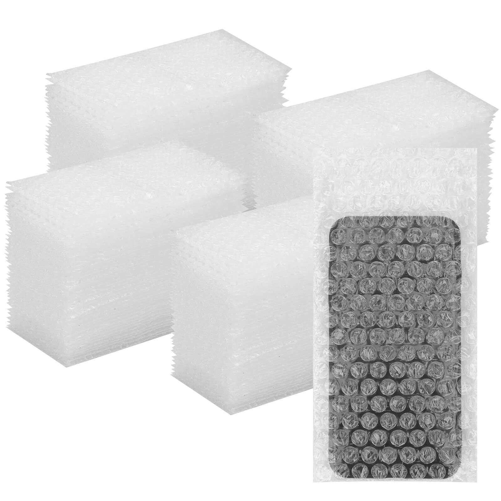 200 Pack 4x8 Inch Clear Bubble Pouch Bags for Moving Shipping Storage Cushioning
