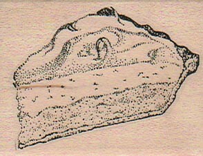 Slice O' Pie 1 3/4 x 2" Rubber Stamp, Food and Drink Stamp, Pie Stamp
