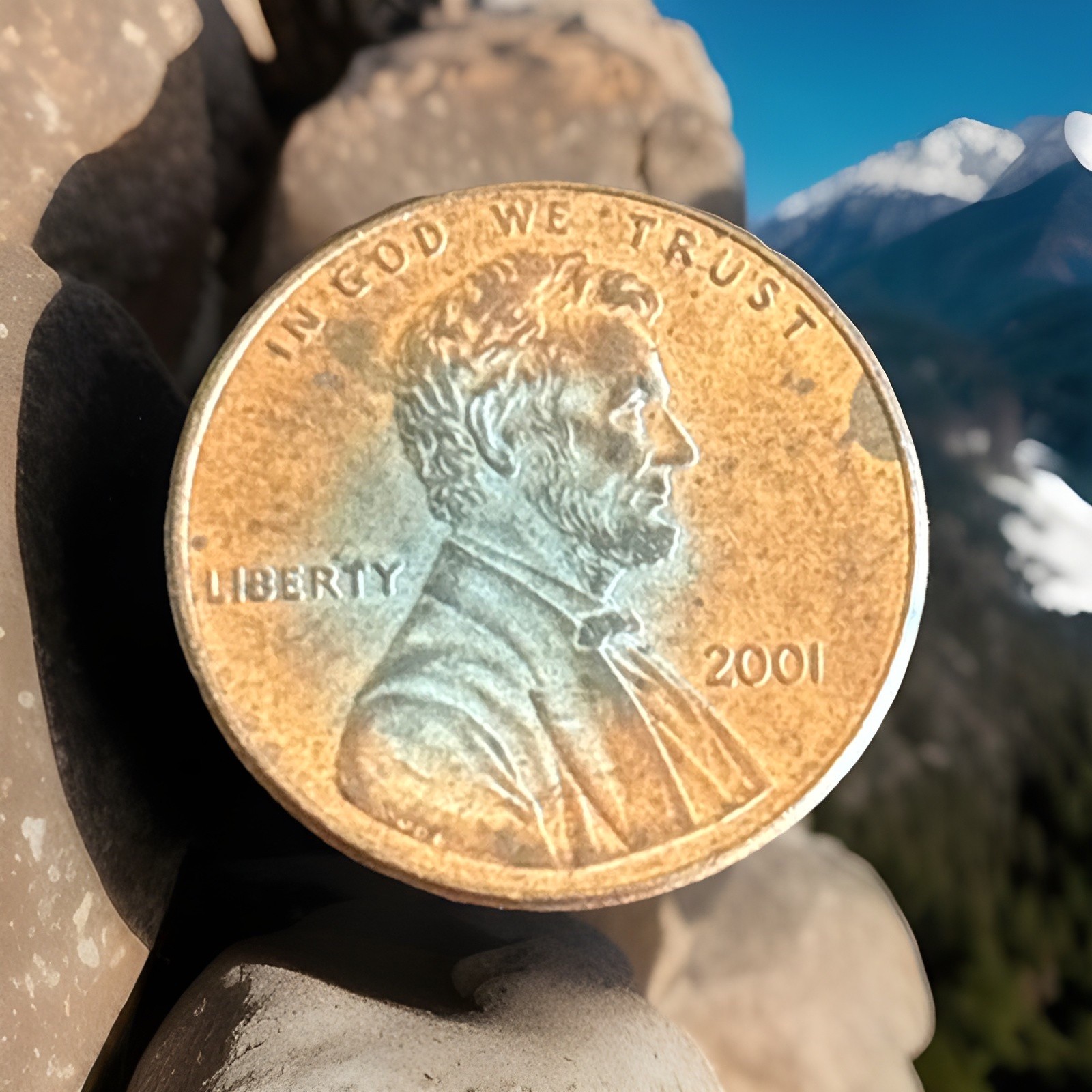 2001 LINCOLN CENT STRUCK ON PARTIAL UNPLATED PLANCHET OBV. SIDE HIGH GRADE LMo