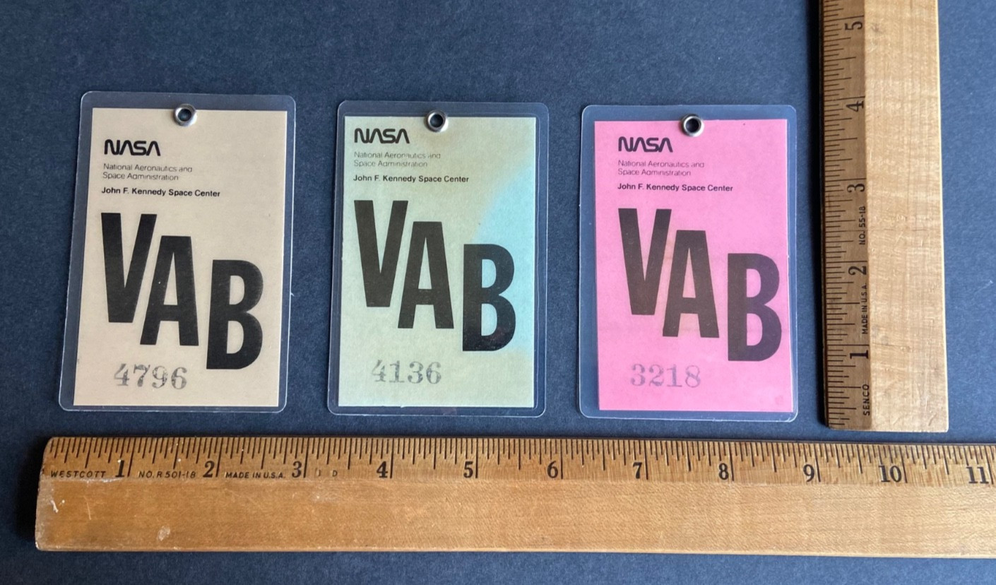 Original 1960-70s NASA APOLLO Era (3) Item VAB Employee Access Badge Lot #3