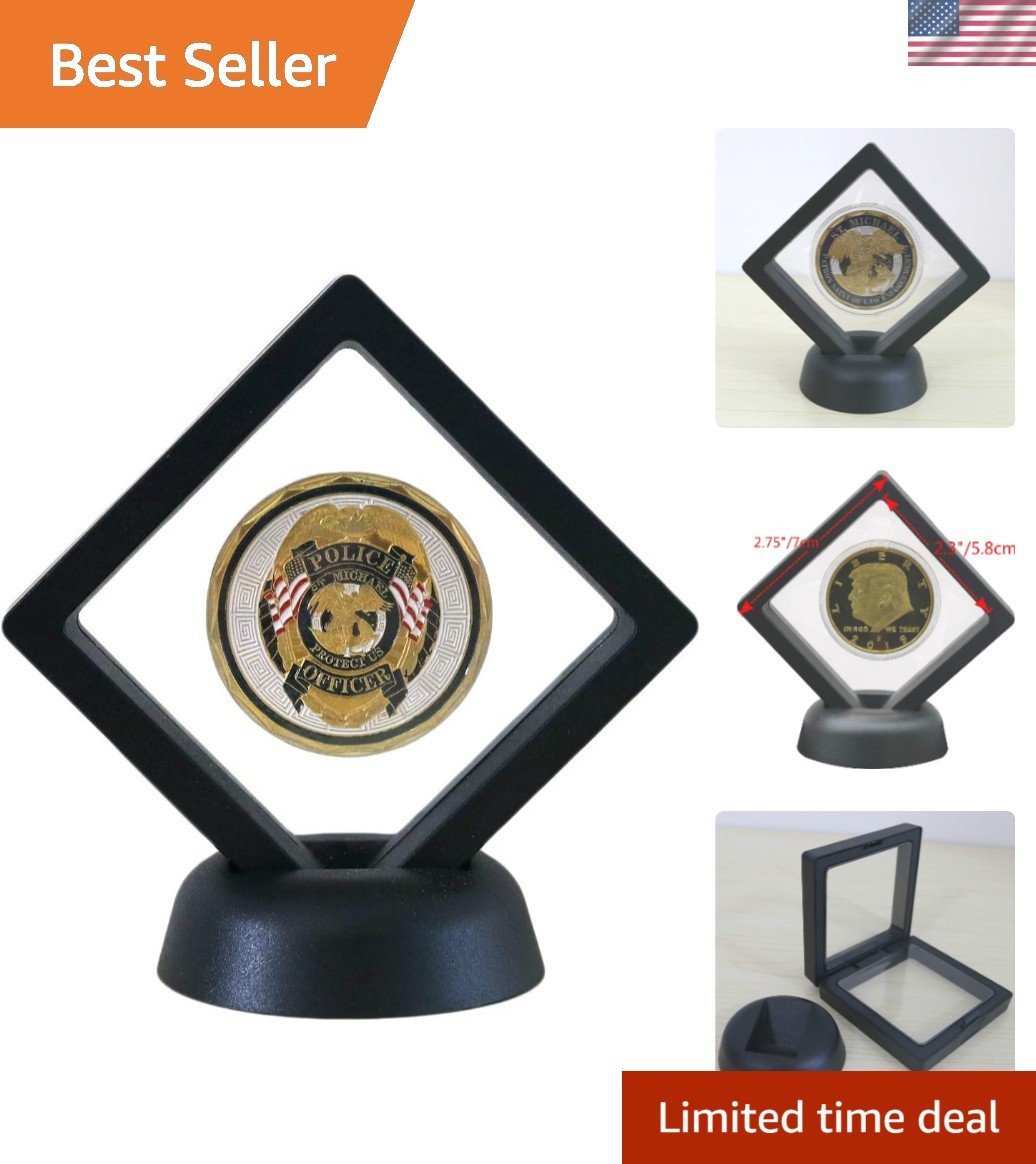 Sleek Black Display Case for Military Coins - Show Off Treasured Collectibles