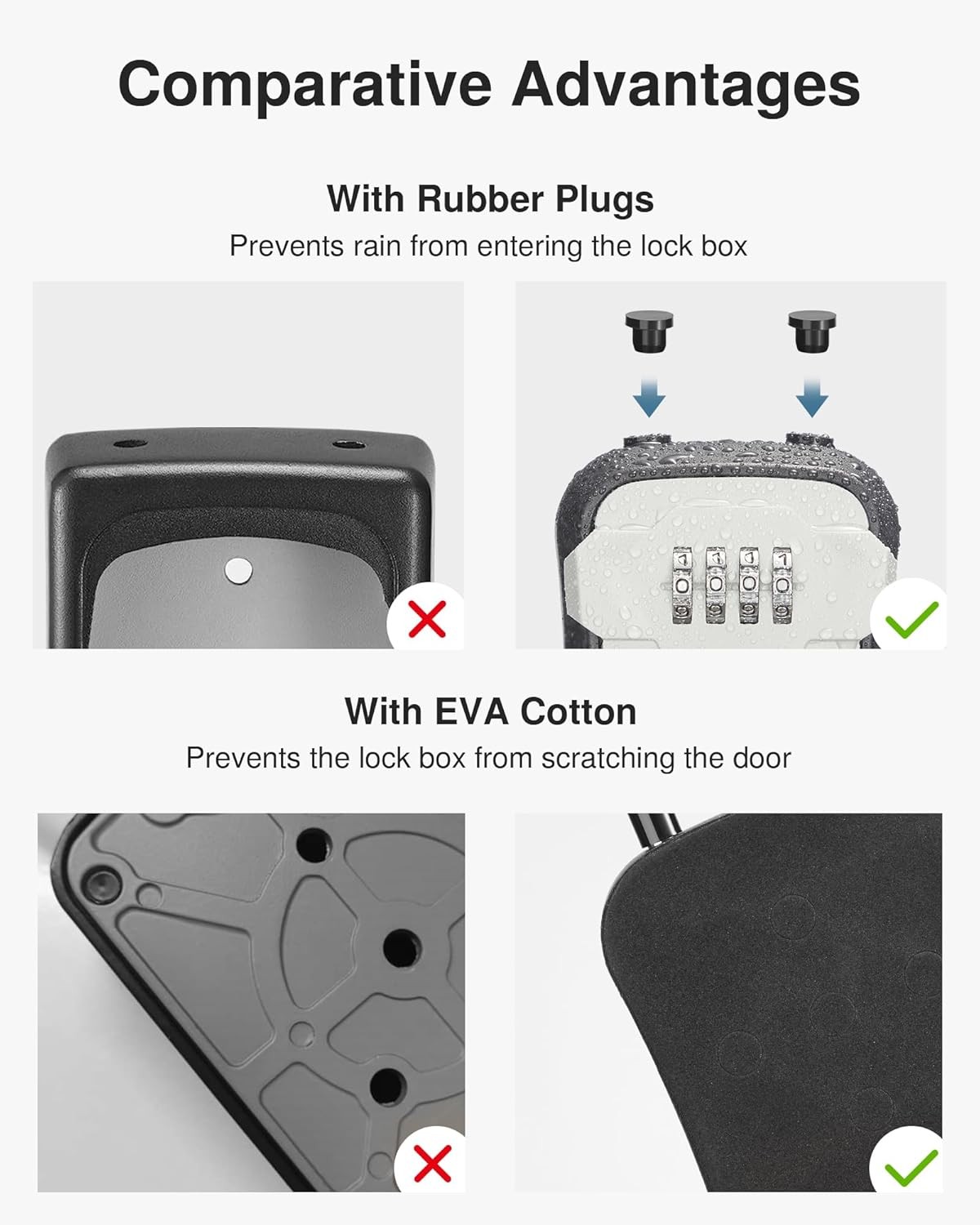 Puroma Lock Box, Key Box Wall Mount & Portable Combination Lockbox Gray