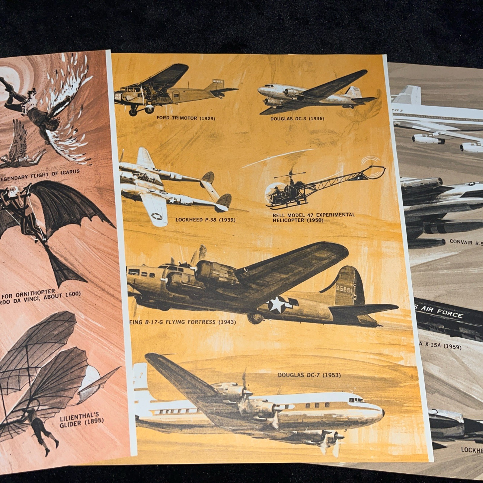 Jack Hearne Aviation Illustrations 1967 Encyclopedia (3) Pages