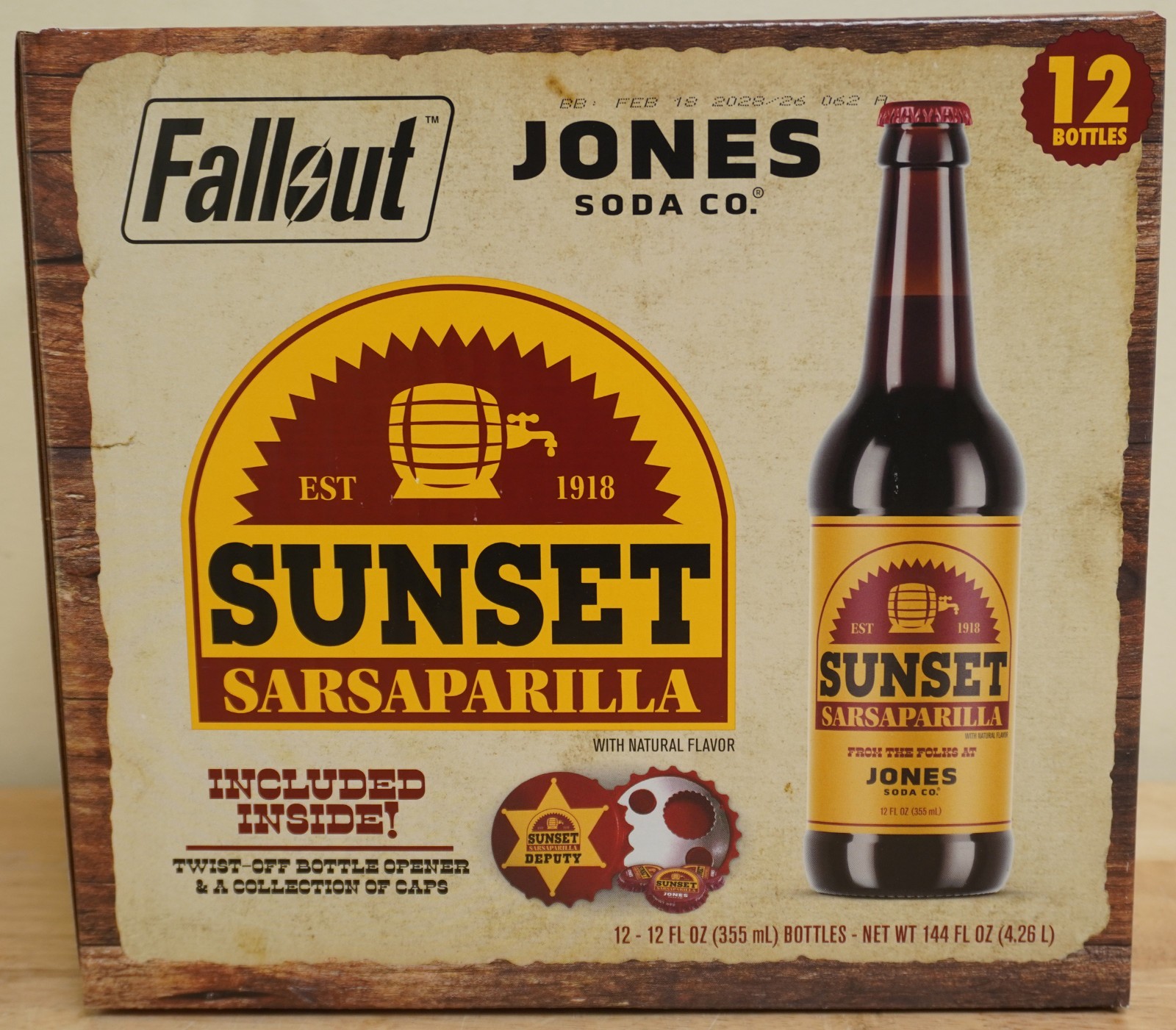 Fallout New Vegas Sunset Sarsaparilla Jones Soda 12 Bottle Case Limited Edition