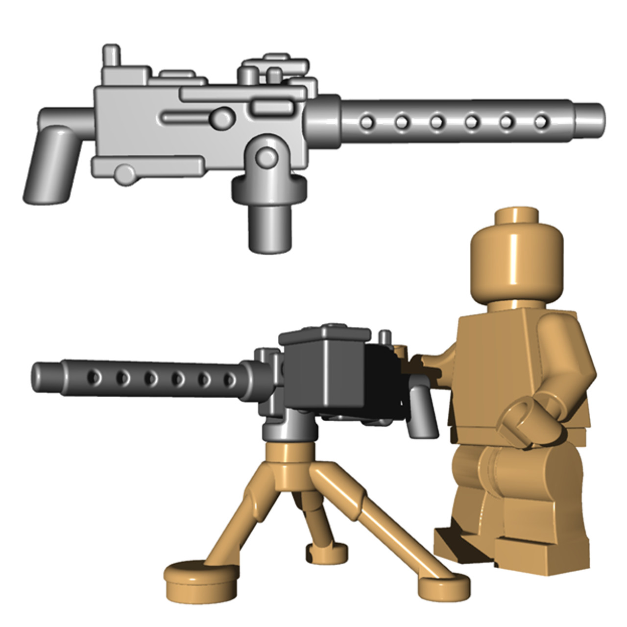 US Air Cooled MG Weapon for Minifigures -Pick Your Color!- Soldiers