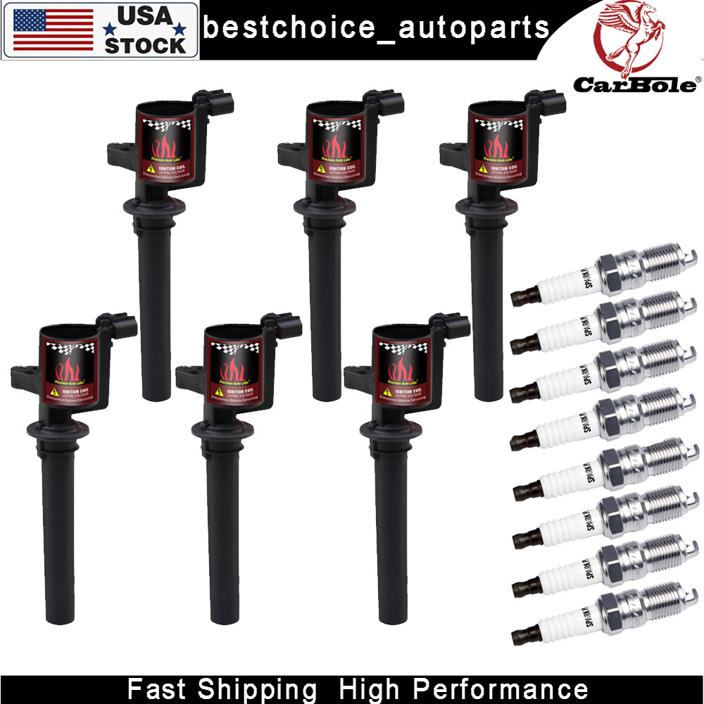 6x Ignition Coil & 8x Spark Plug For 2001-2008 Ford Escape 3.0L V6  FD502 DG500