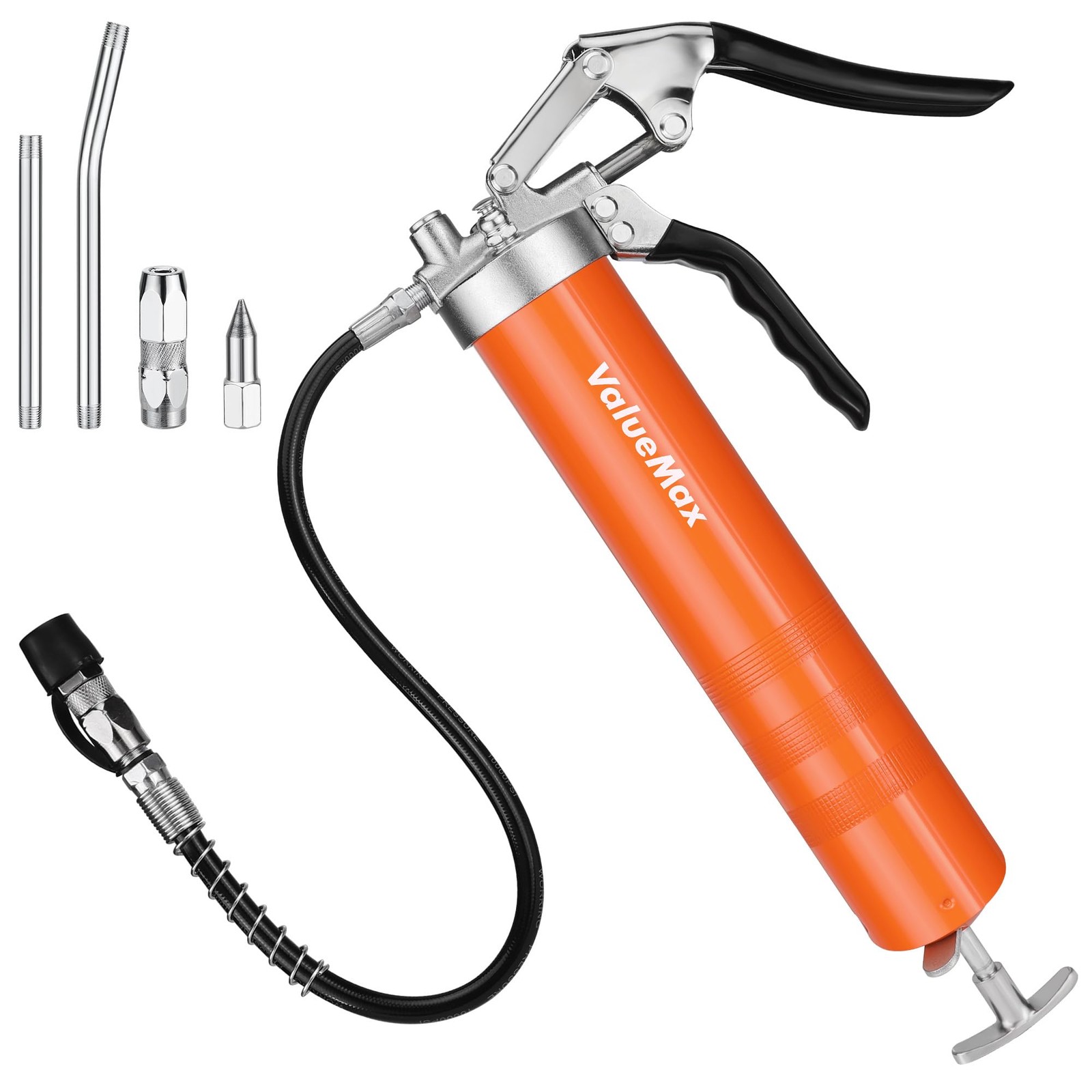 Grease Gun, 6000PSI Heavy Duty Grease Gun Kit with 18inch Flexible Hose, 2 Ex...