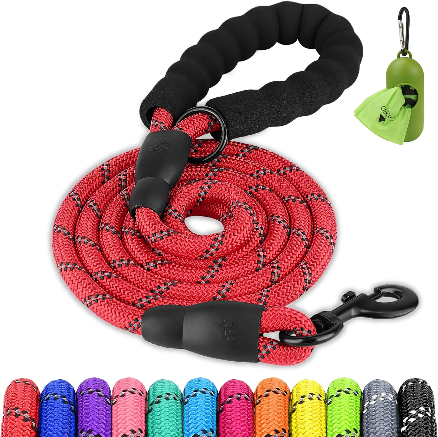 Dog Leash for Large Dogs, Heavy Duty Nylon Leashes with Comfortable Padded Handl