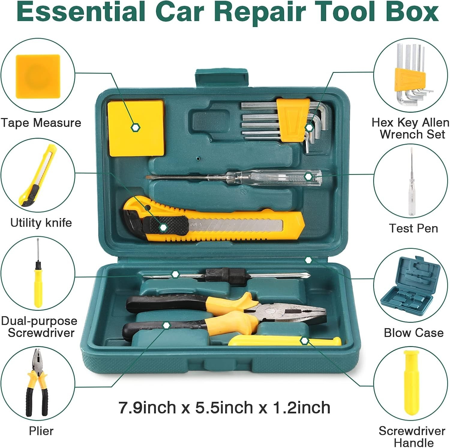 Car Roadside Emergency Kit, Auto Vehicle Safety Emergency Road Side Assistanc...