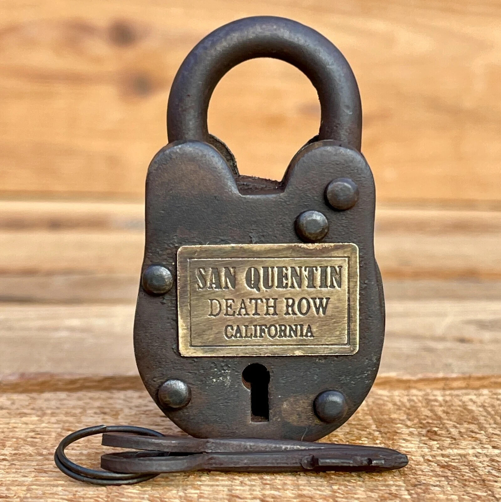 3" San Quentin Death Row California Gate Lock W/ 2 Working Keys Antique Padlock