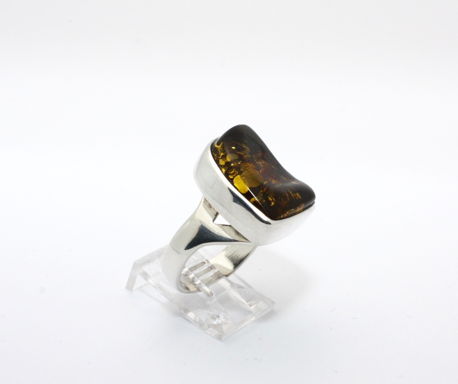 BALTIC AMBER  RING  set in  .925 STERLING SILVER  Size 8.5  FREE FAST SHIPPING!!