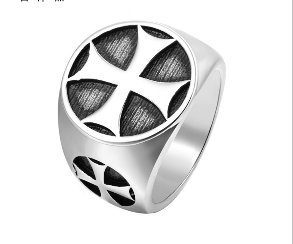 Men Hip Hop Fashion Retro Bless Silver Cross Titanium Stainless Steel Ring 9-12
