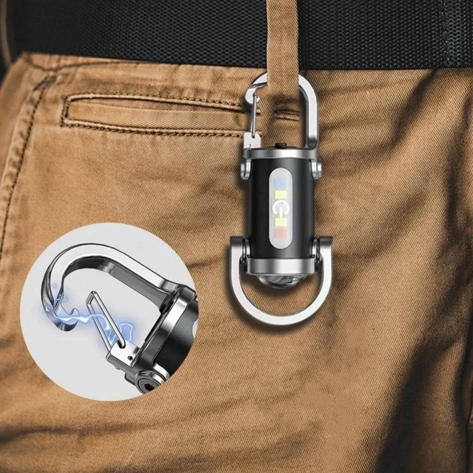 Rechargeable Keychain Flashlight Impact-Resistant, Compact Light for Outdoor