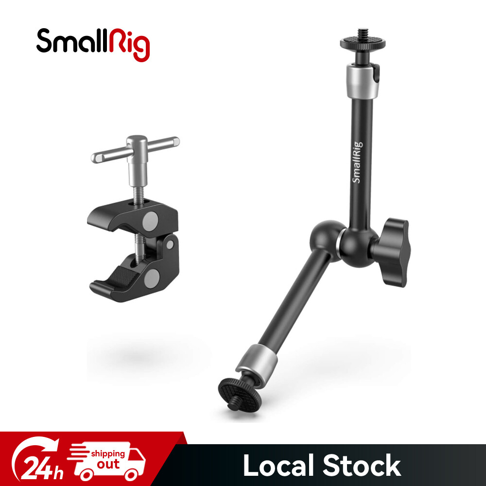 SmallRig Clamp w/ 1/4" and 3/8" Thread and 9.8 Inches Adjustable Magic Arm