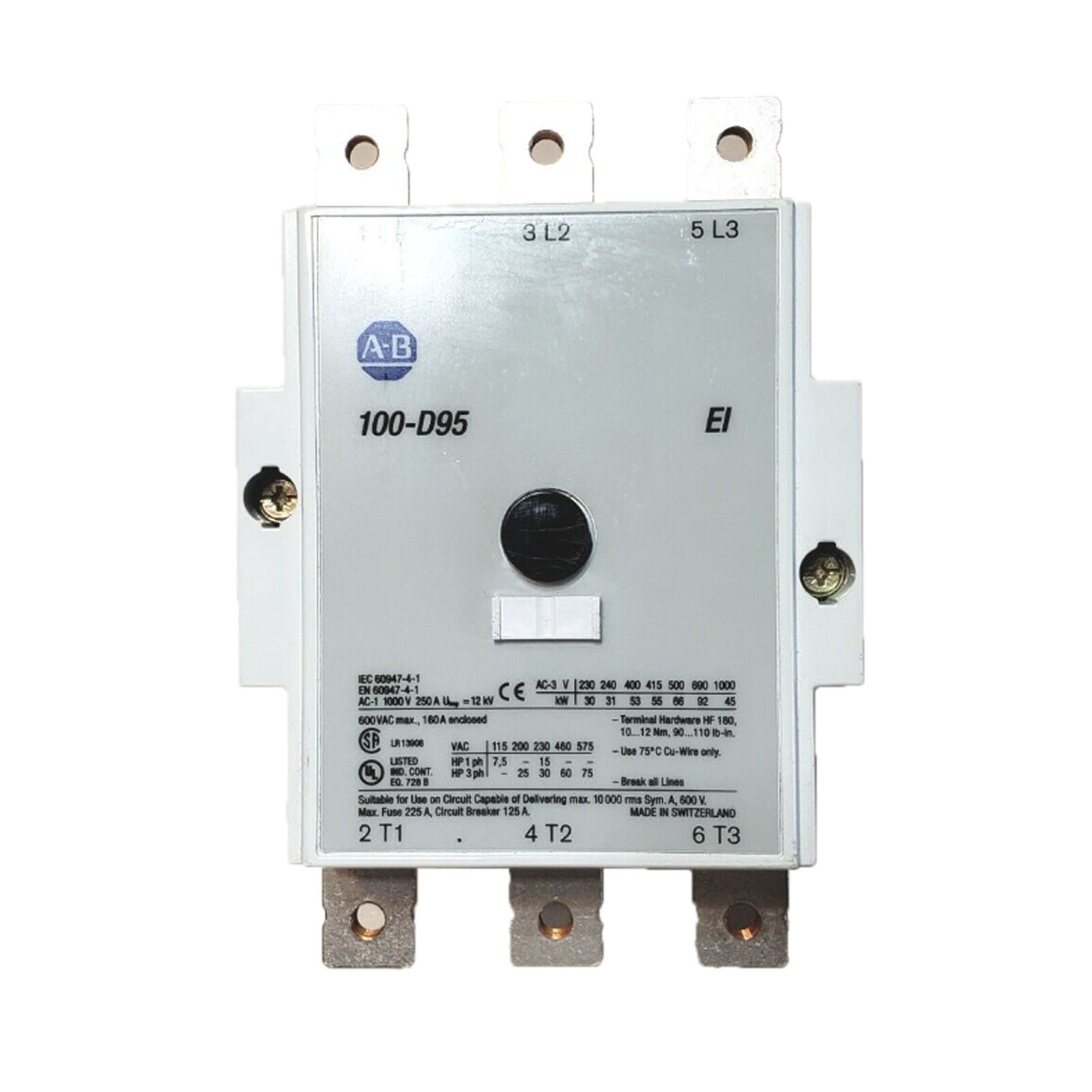 Allen Bradley 100-D95 Contactor Series A, AC-1, 1000 V, 250A,600 VAC max., NOS