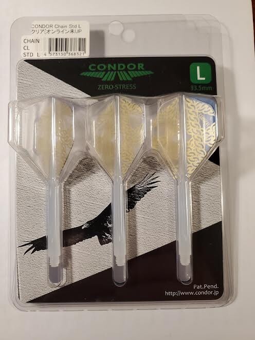 CONDOR ZERO STRESS DART SHAFT FLIGHT COMBO LONG SHAFT STANDARD FLIGHT GOLD CHAIN