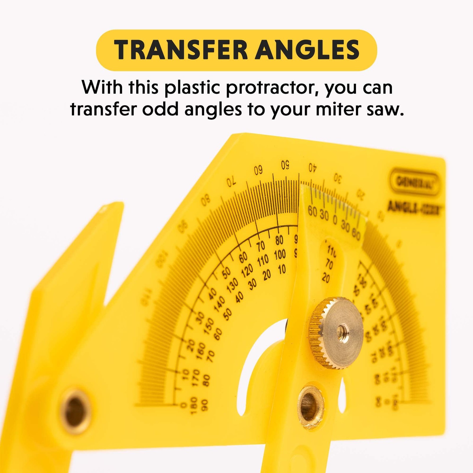 Plastic Protractor Angle Finder 0 to 180 Degree Measuring Tool Yellow