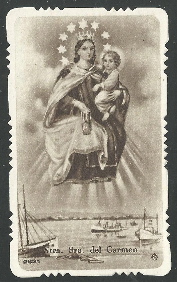 Holy card antique de la Virgin del Carmen santino image pieuse estampa