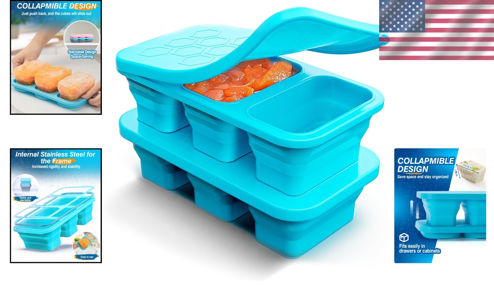 Silicone Soup Freezer Molds with Lids,1 Cup , Soup Container Style