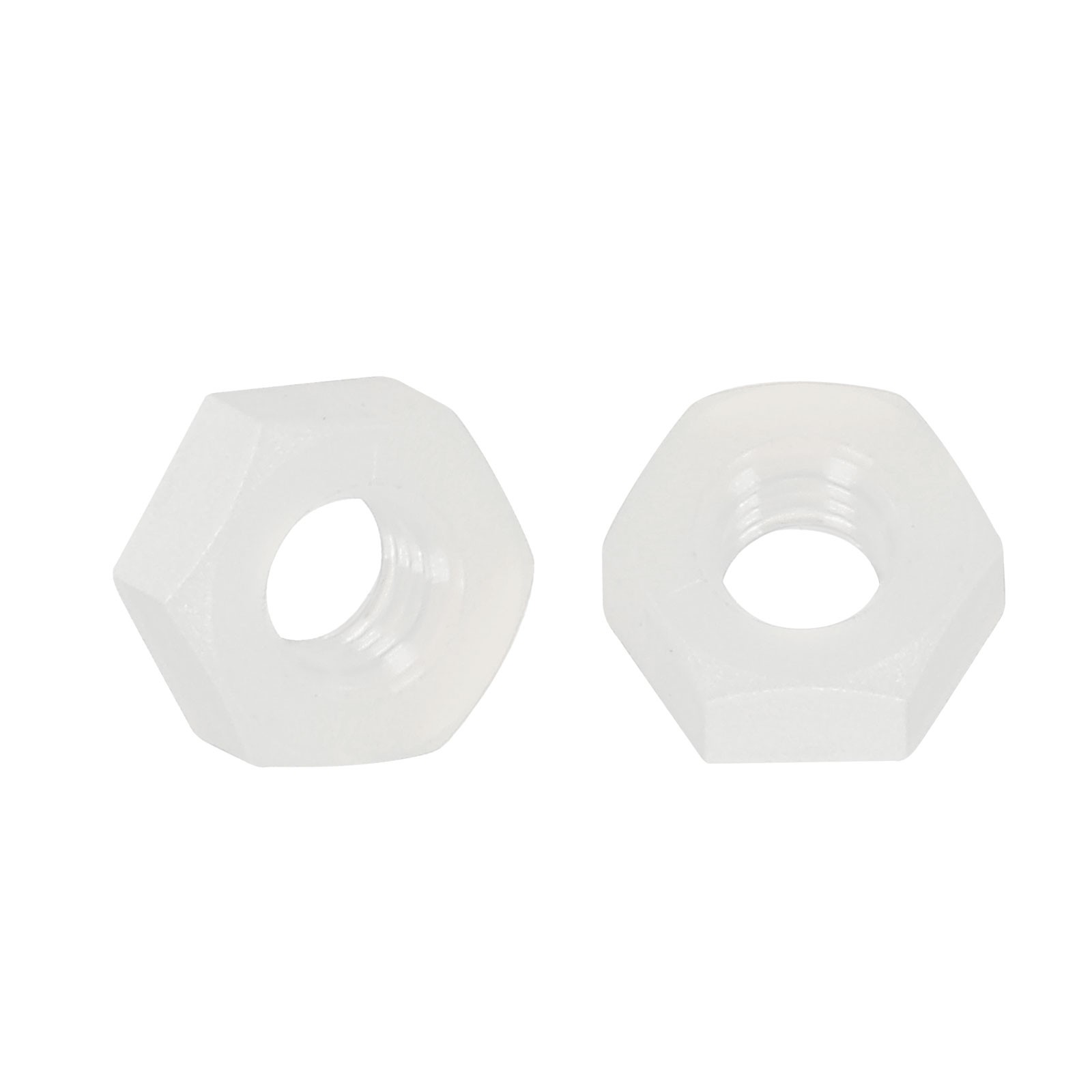 100pcs Hex Nuts - [M3-0.5] Nylon Hardware Nuts, White, UNC