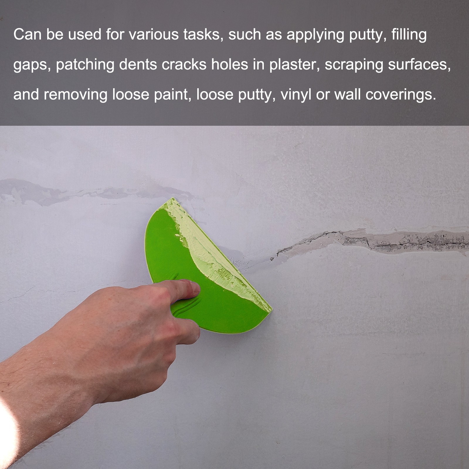 10pcs Putty Scraper 2" Width 3mm Thin Flexible Plastic Putty Knife Green