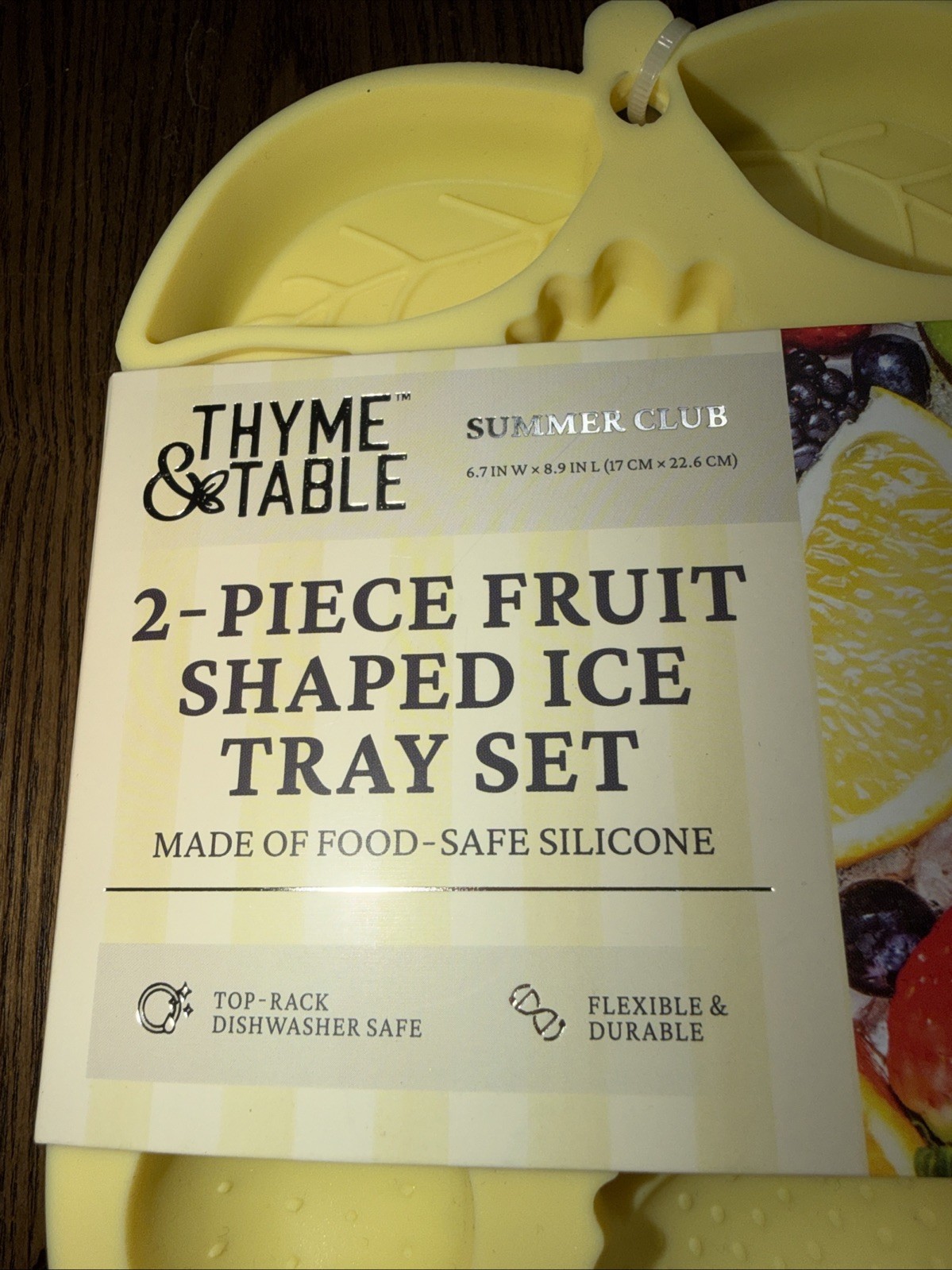 Thyme & Table Summer 2-Pack Fruit-Shaped Silicone Ice Trays Yellow