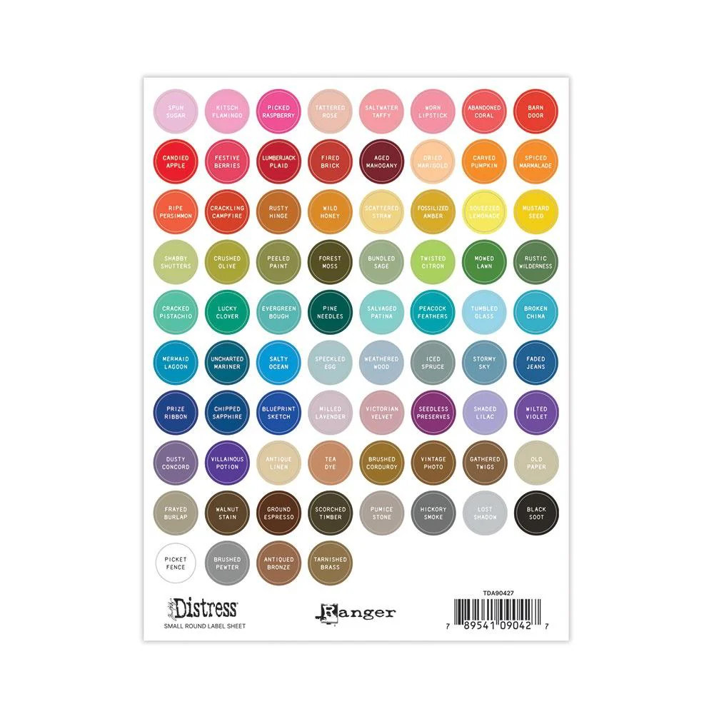 Ranger Distress Small Round Label Sheet - White, TDA90427 byTim Holtz