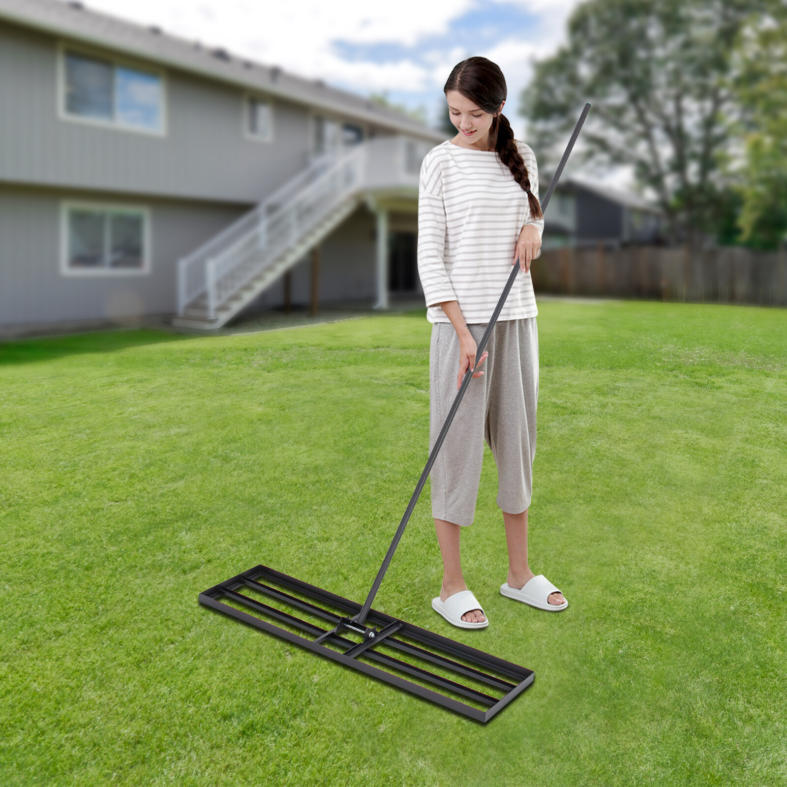 Lawn Leveling Rake 36"x10", Yard Leveling Rake for Grass Soil, Hefty Lawn Leve