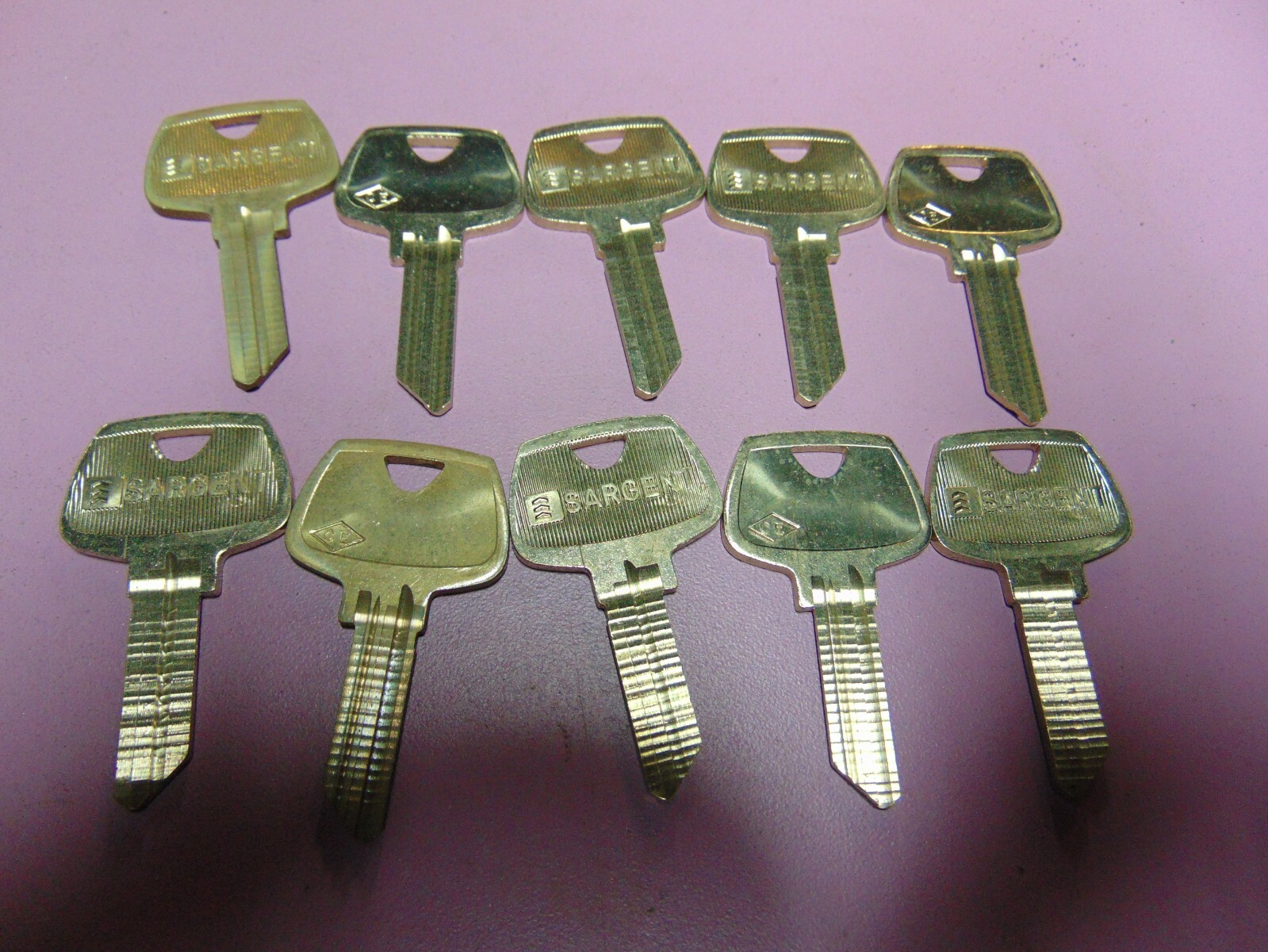 10 KEYS ORG. SARGENT CE 5 PIN KEYS BLANKS UNCUT LOCKSMITH