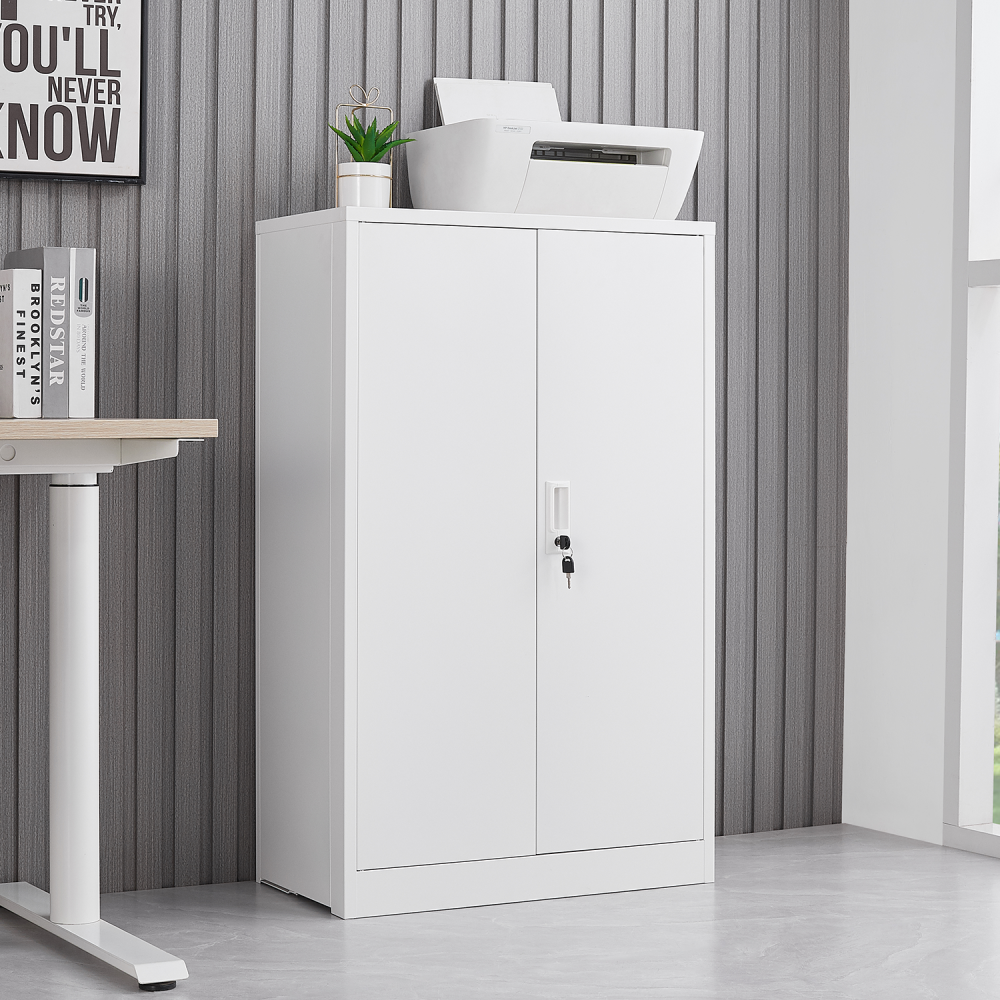 42" Adjustable Divider Folding Storage Cabinet Lockable, for Office Garage