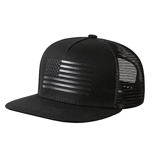 Baseball Cap, Snapback Trucker Hat for Men & Women with One Size Black/Black