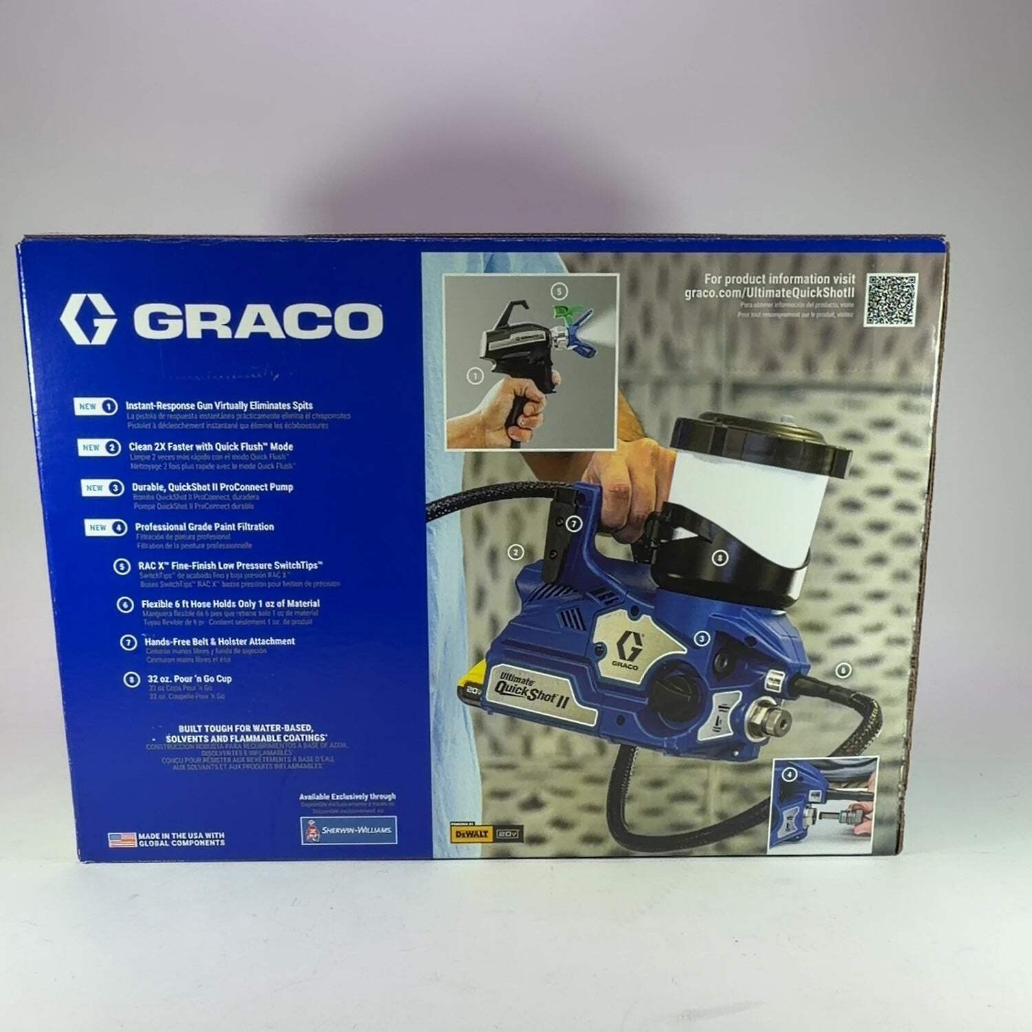 New Graco Ultimate Quickshot II 826319 20V Cordless Airless Paint Sprayer DEWALT