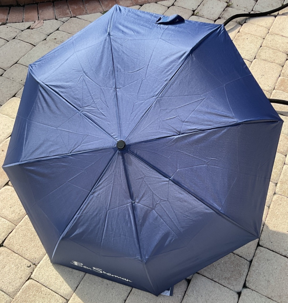 BEN SHERMAN UMBRELLA  AUTO OPEN CLOSE NAVY BLUE NWT