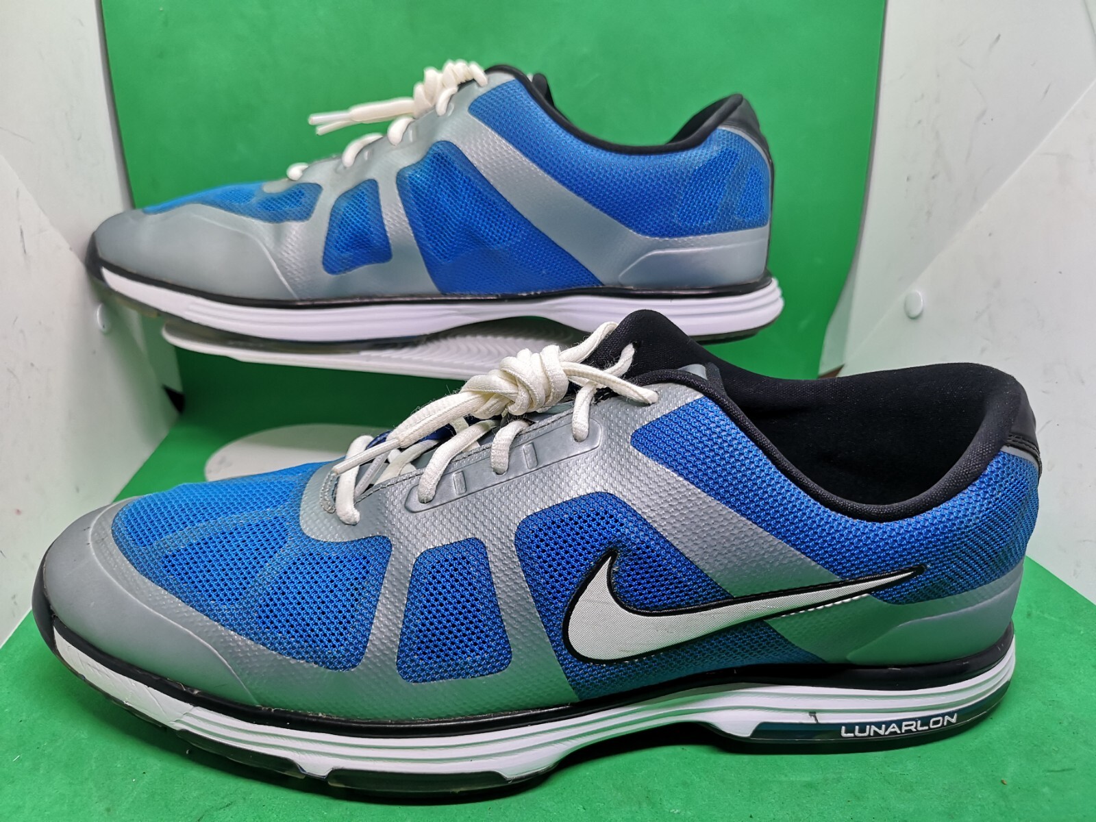 Nike 483841-400 Lunarlon Hyperfuse 2011 Blue Lace-Up Golf Shoes Men's US 13