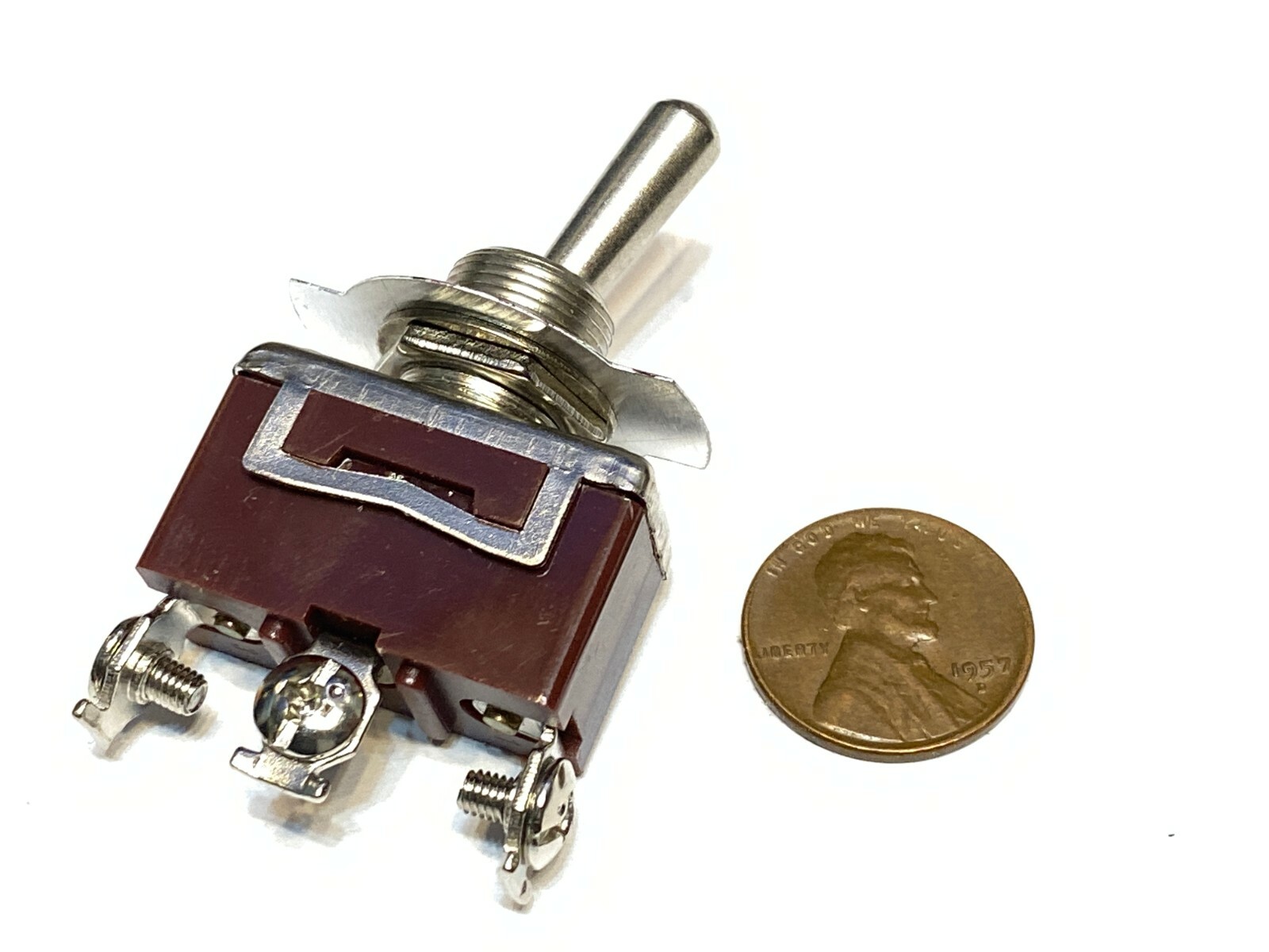 2 Pieces - RED 3 PIN Latching lock Toggle switch ON OFF ON 12v 125v C41