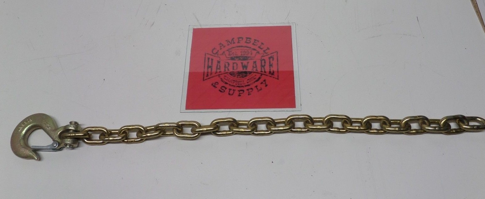 Auto Body Frame Machine Pull Chain 3/8" x 5' Grade 70 with 3/8" Clevis Slip Hook