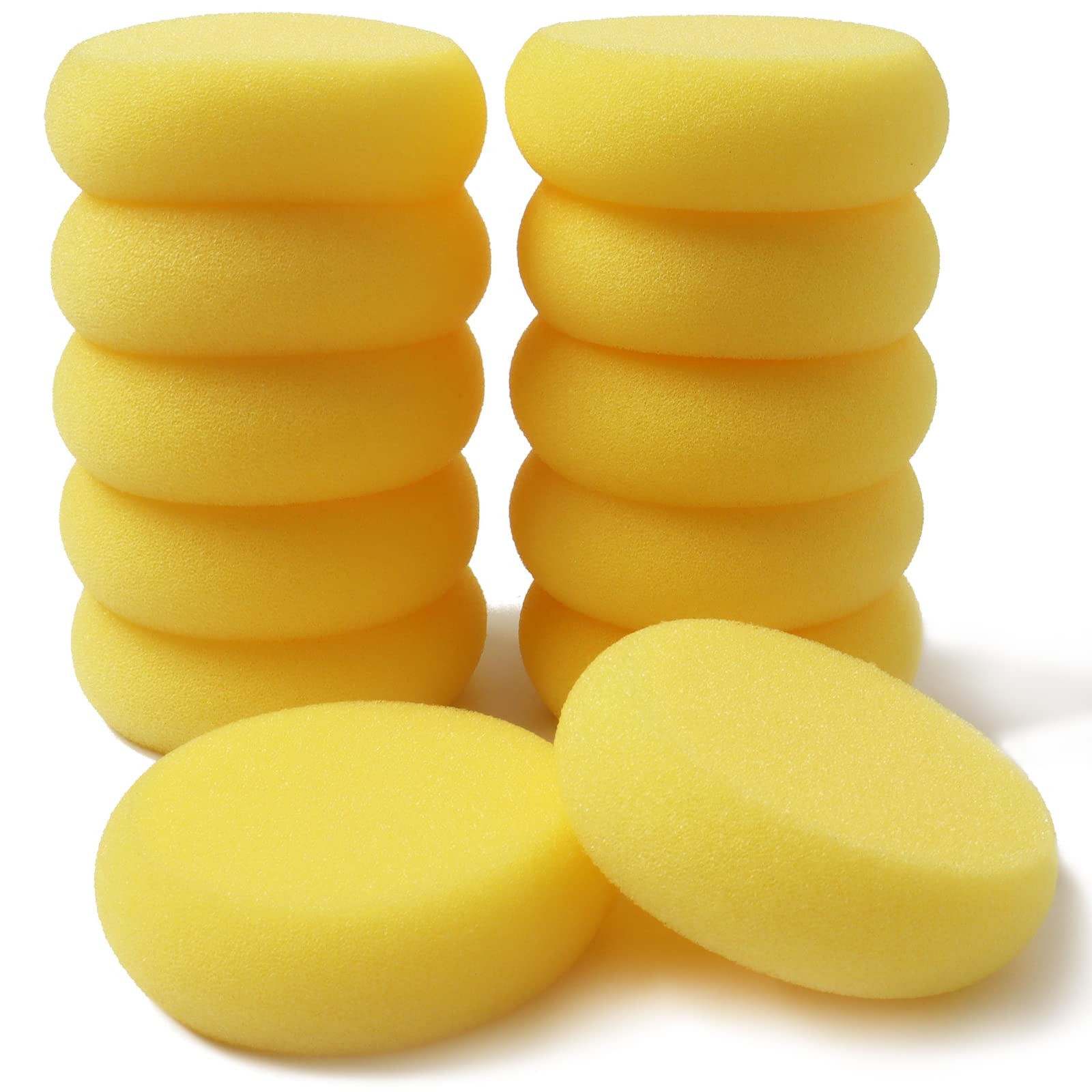 Hapy Shop 24 Pack Round Sponges Yellow Painting Sponges Synthetic Artist Spo...