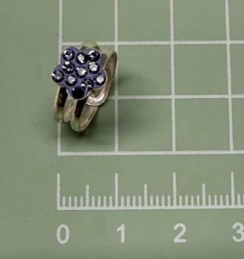 Purple Flower Toe Ring [ Cubic Zirconia & Sterling Silver ] New & Sealed, QTY: 1