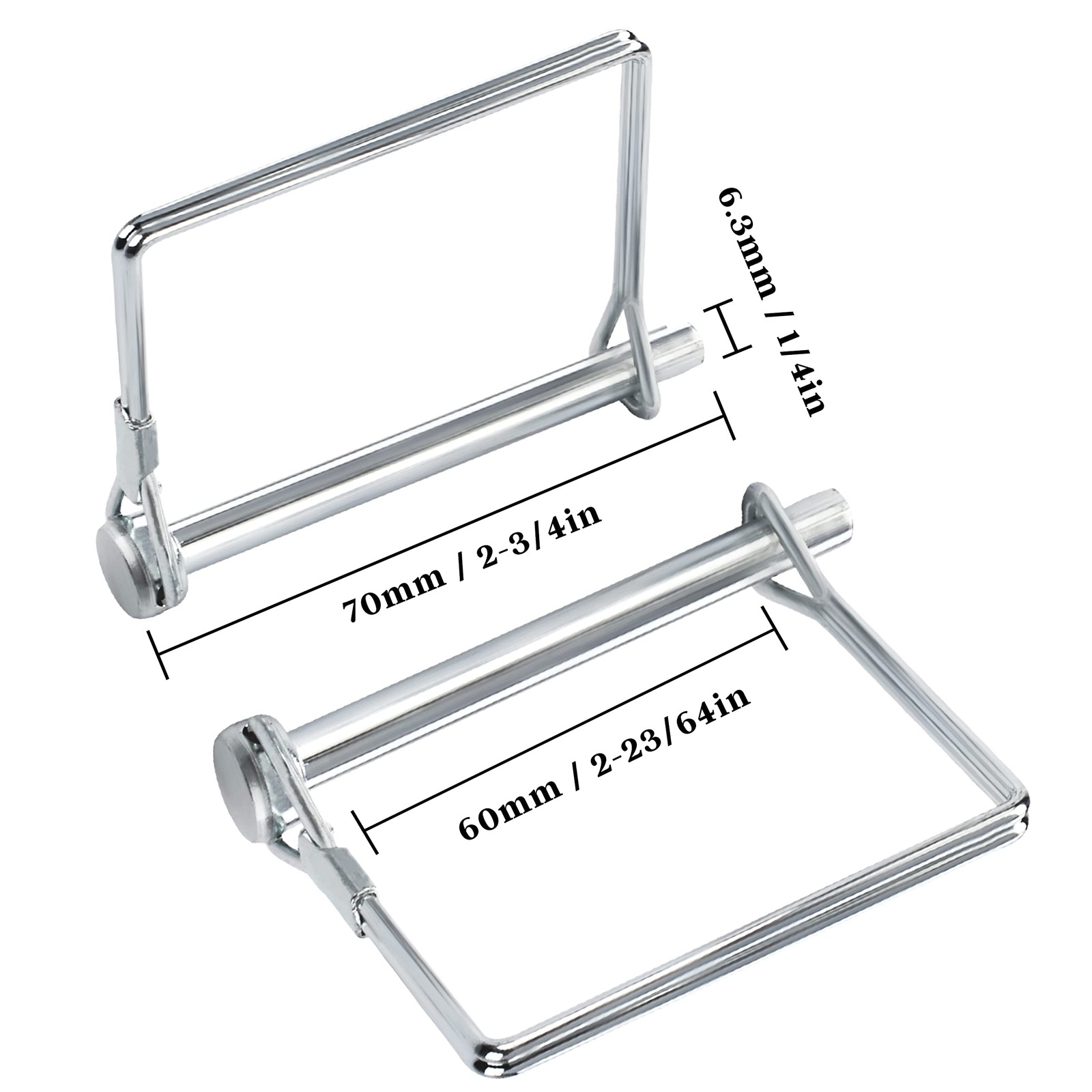 Pinailer Pack of 10 Trailer Pins – 2-3/4" x x 1/4" (L x W), Silver